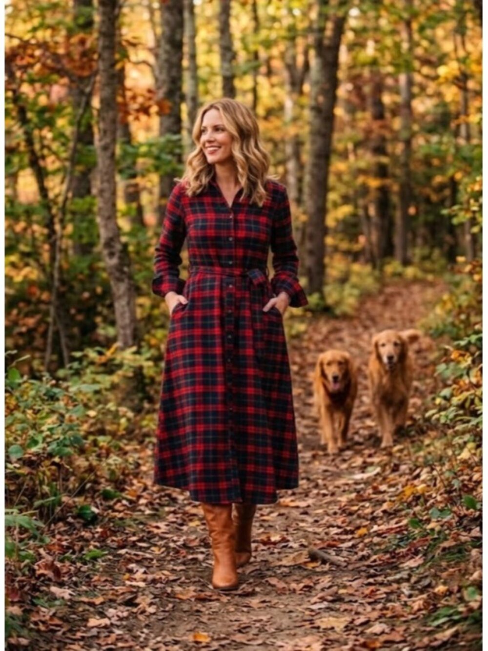 NWT Kiel James Patrick KJP Alpine Lodge Plaid Flannel Maxi Shirt Dress 6